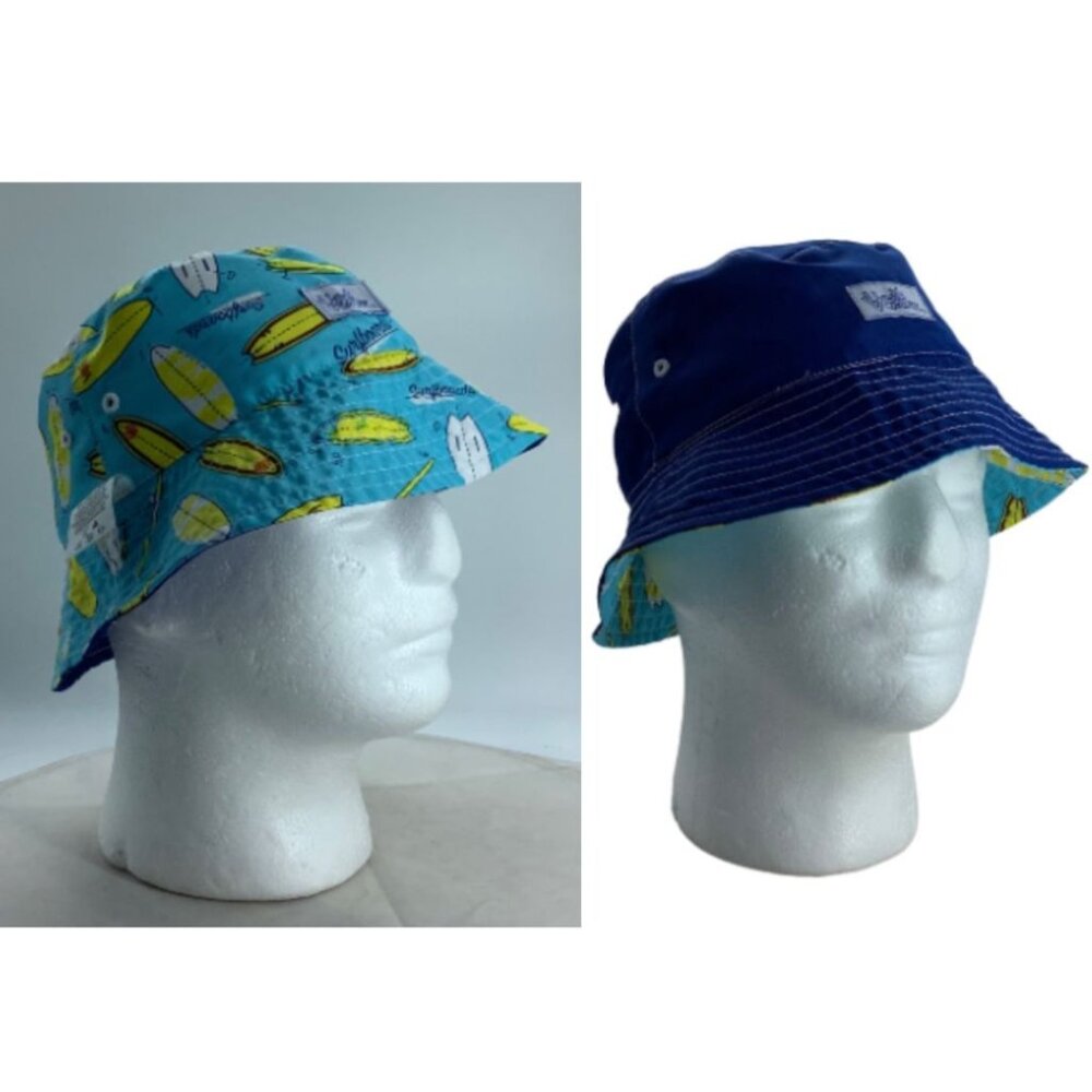 UV Skinz Reversible Adjustable Surfboards Bucket Sun‎ Hat Child 8 Swim Friendly